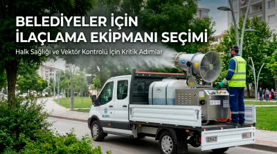 Belediye ilaçlama makinesi ile araç üstü sivrisinek mücadelesi