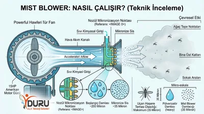 Mist blower nasıl çalışır - teknik inceleme, 35 mikron mikronizasyon ve hava akım kanalı şeması