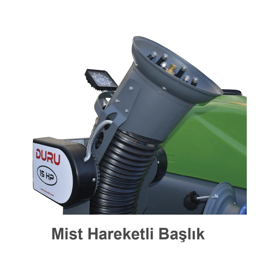 Duru Mist Blower 15HP hortum makarası ve yakıt deposu görünümü