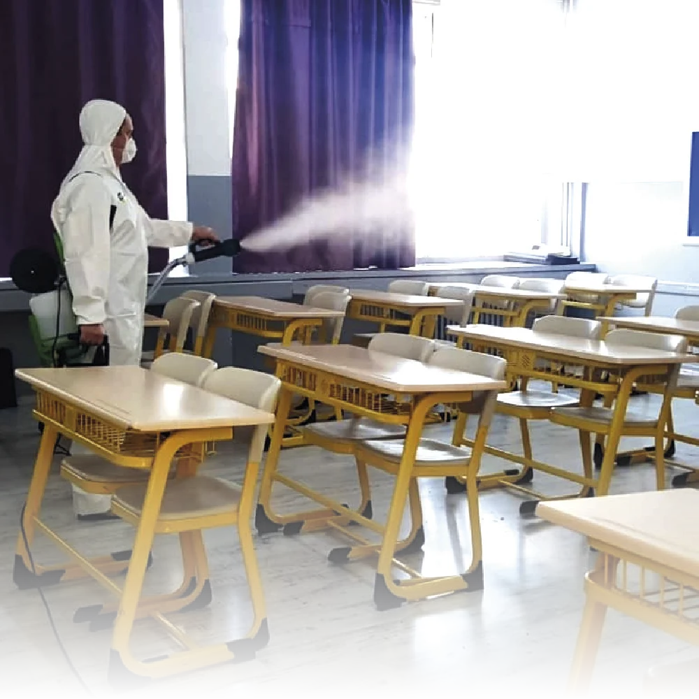 Duru Sırt10 ile okul sınıfında haşere ilaçlama uygulaması
