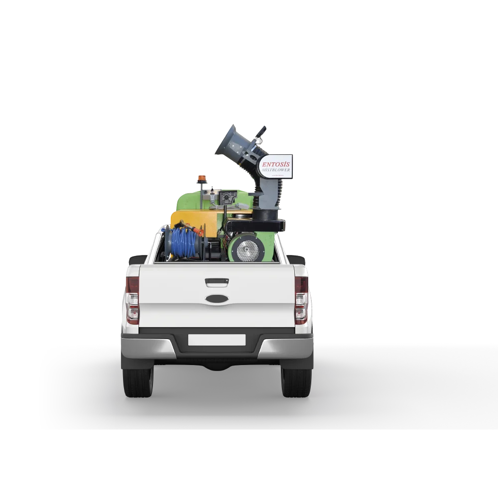Entosis Mist Blower 500L pick-up kasasına monte edilmiş araç üstü kullanım