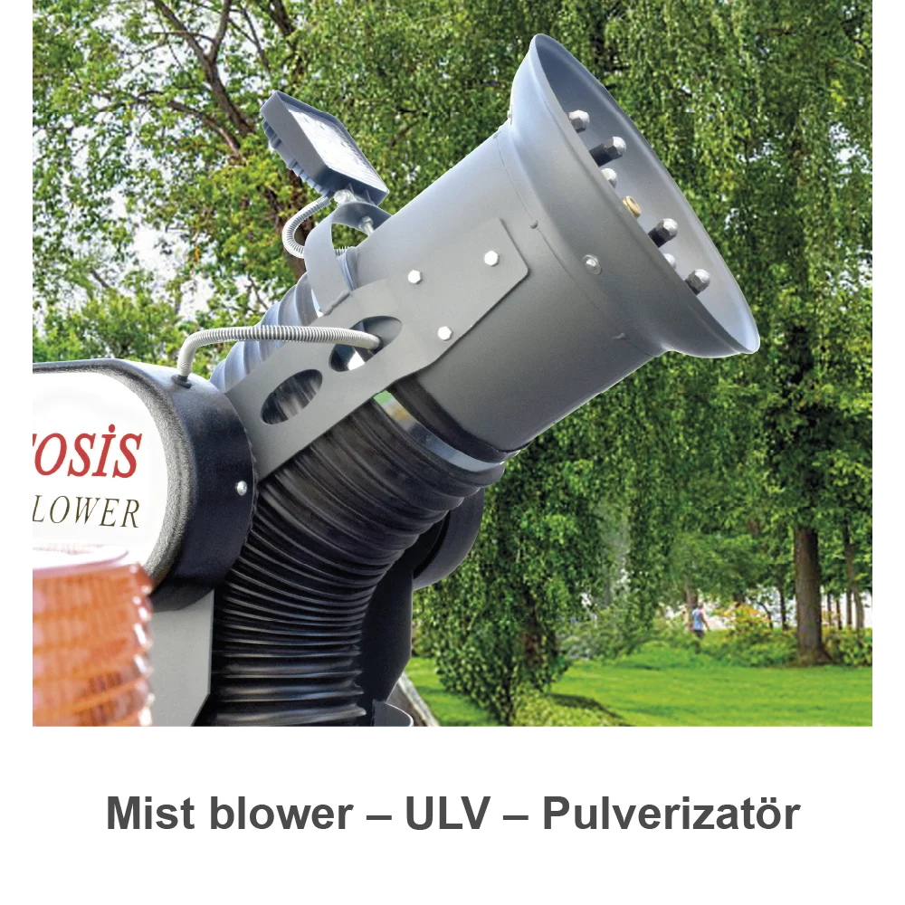 Entosis Mist Blower 500L başlık ve nozul düzeni - mist blower ve ULV modu